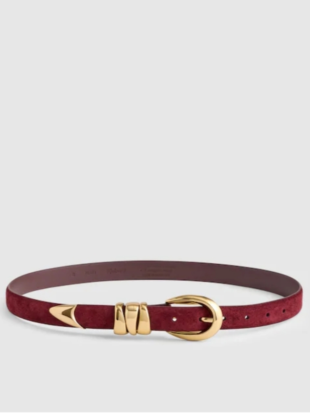 Madewell Suede Burgundy Leather Belt XS